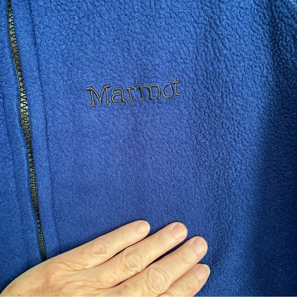 Marmot Men’s Navy Blue Polartec  Fleece Jacket Size XL Full Zip Hiking Pockets - Picture 3 of 14